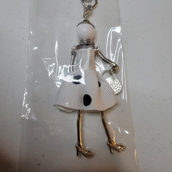 Purse Charm/Key Chain- Fashion Women Polka Dot - Picture 3 of 4